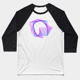 Abstract Geometry Square Line Art Neon Colors Baseball T-Shirt
